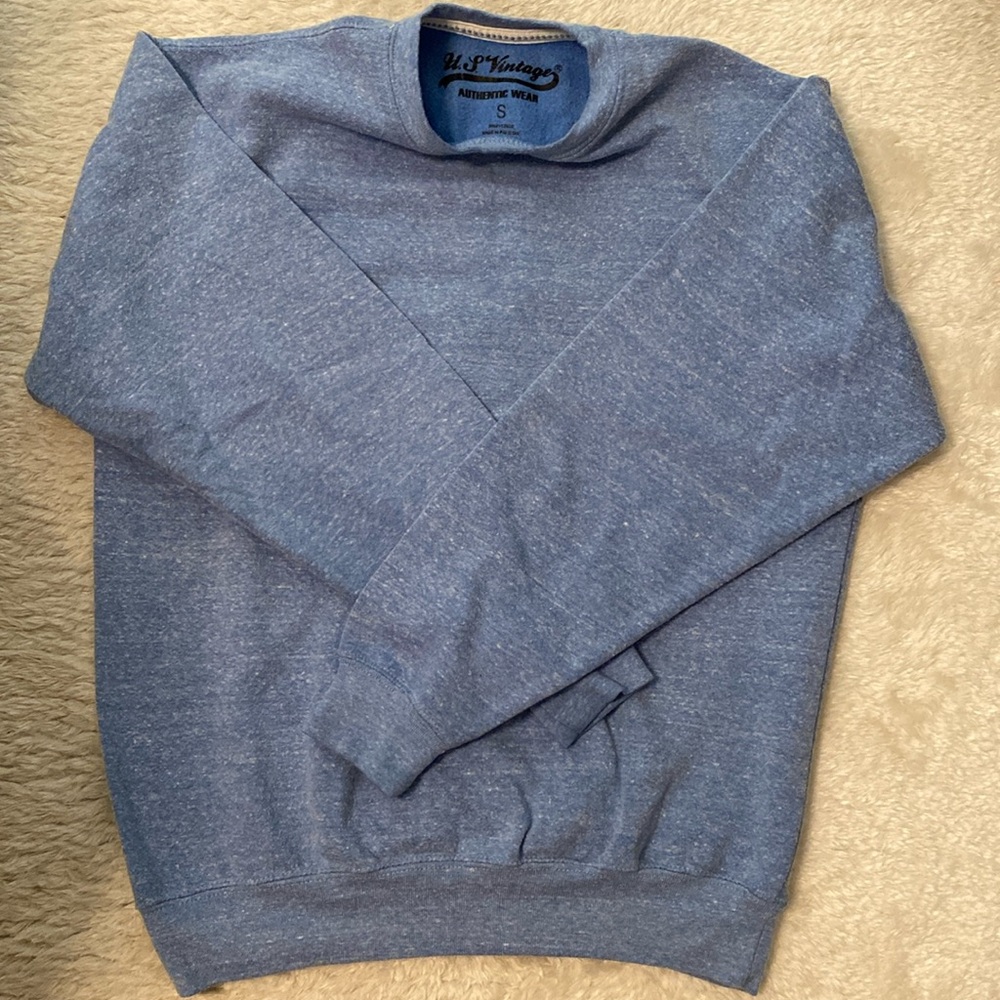 Women’s size, small blue color, long sleeve crewneck sweater
